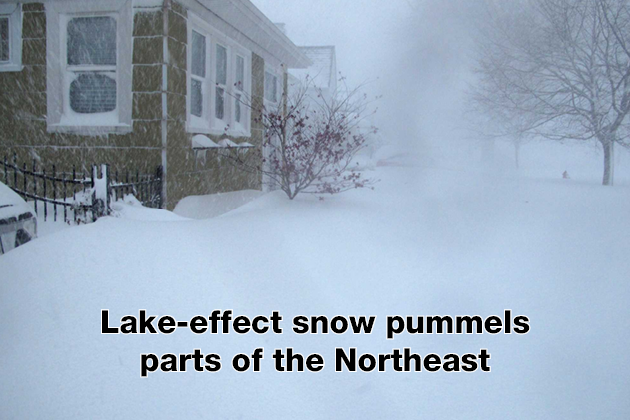 Lake-effect snow pummels parts of the Northeast