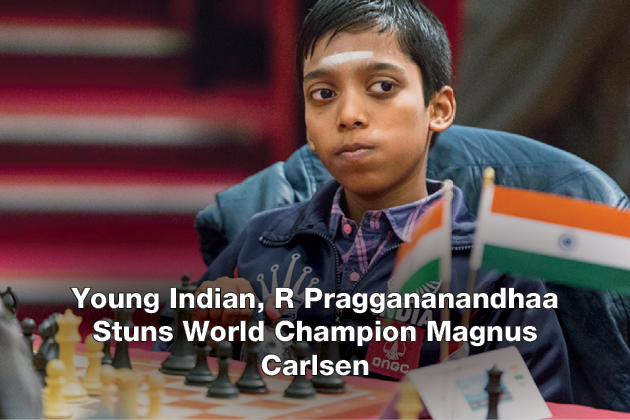 Young Indian, R Praggananandhaa Stuns World Champion Magnus Carlsen