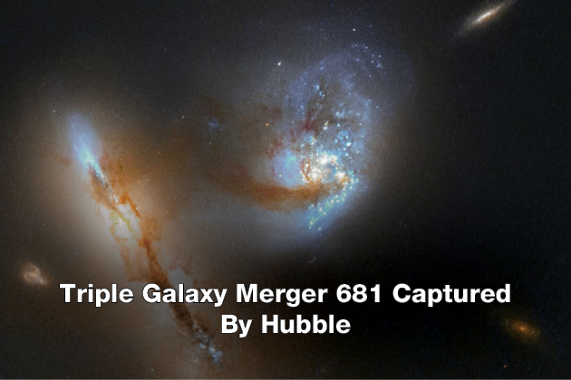 Triple Galaxy Merger 681 Captured By Hubble