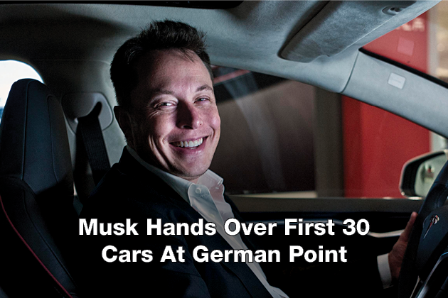 Musk Hands Over First 30 Cars At German Point